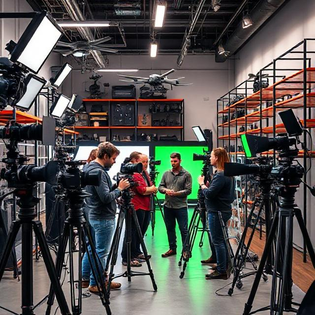 Professional filmmaking equipment prepared for location shooting